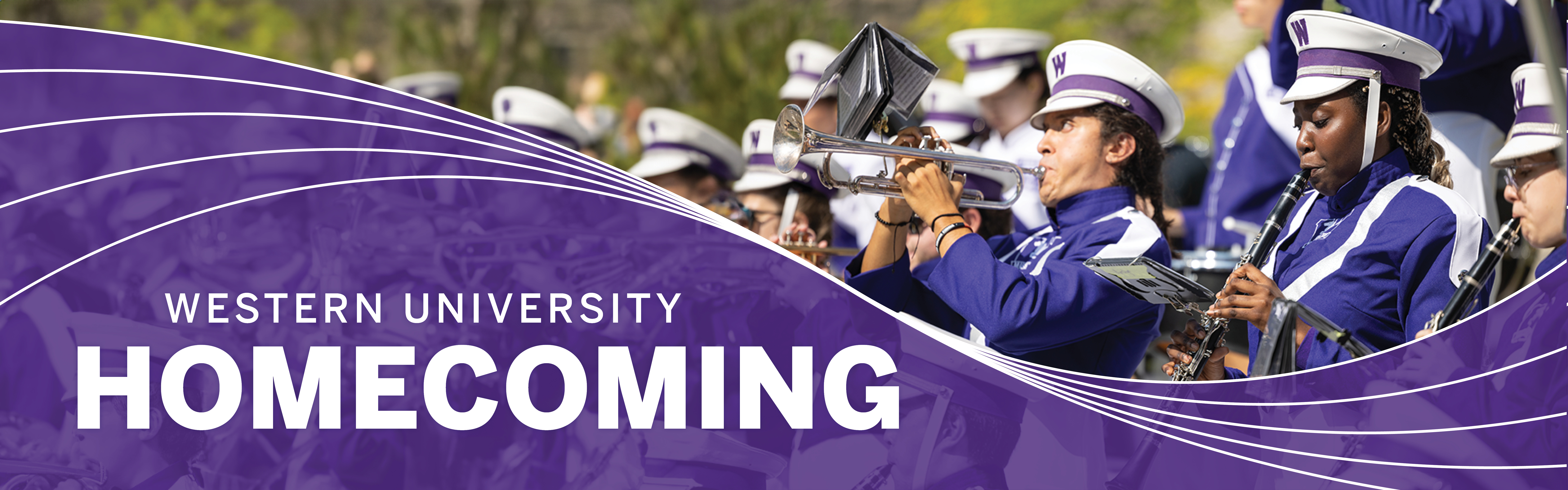 The marching band performs