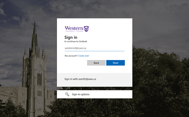 Email for life sign in page