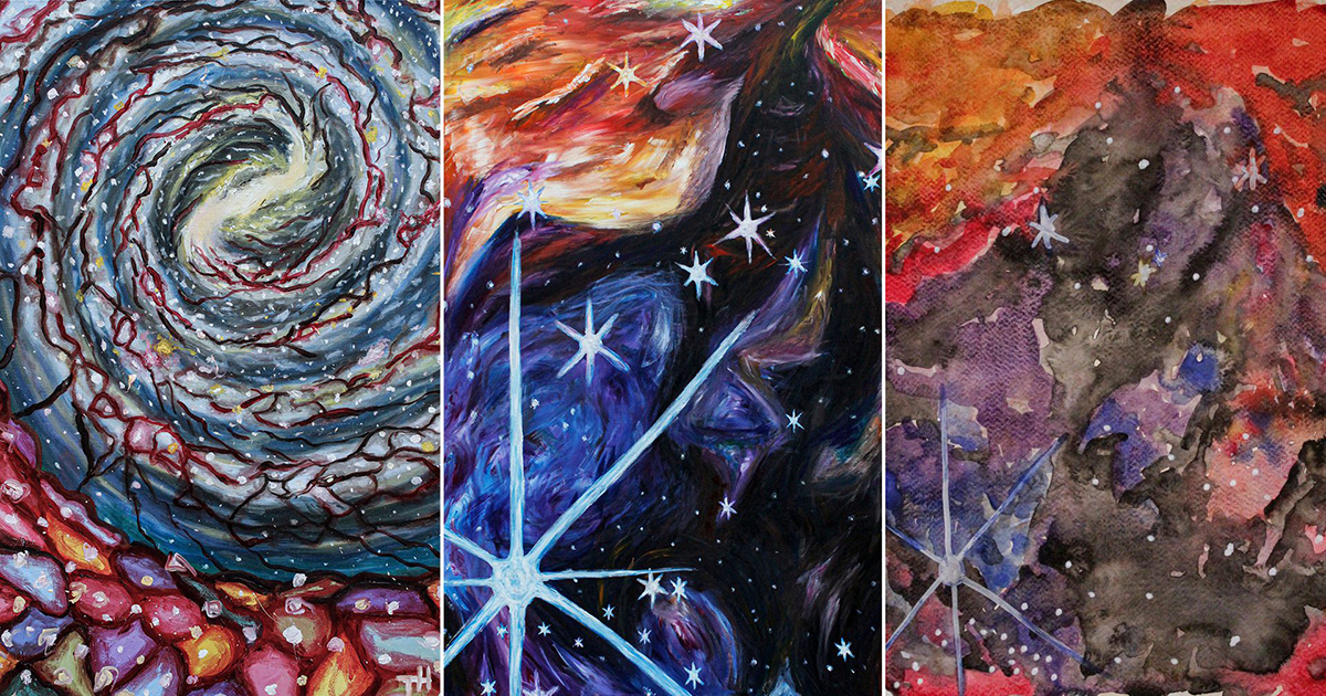 Zenith Fellow Tassneem Hamed creates art inspired by space, pictured here.
