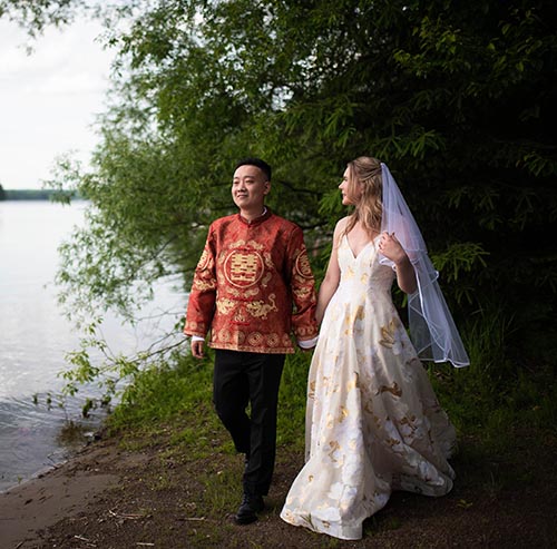 jennifer street and husband wedding photo