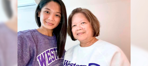 Education alum Ranabelle Stroh (left) poses for a photo with her late mother.