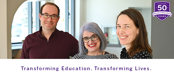 From left to right: Dr. Colin King, Dr. Donna Kotsopoulos and Dr. Katelyn Bryant stand inside the new home of the Mary J. Wright Child & Youth Development Clinic.