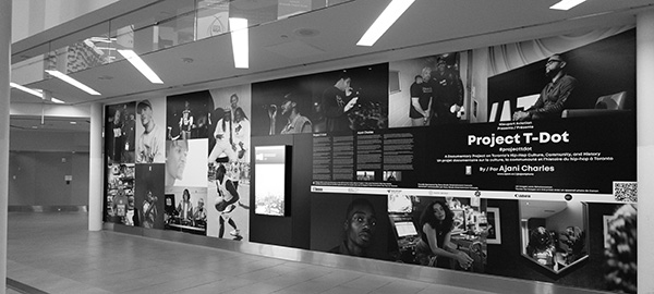 Exhibition on the airport wall