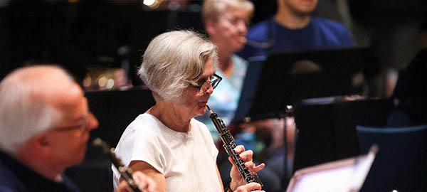 Margaret Wilkinson (Advanced Band I) playing the oboe, June 20, 2024