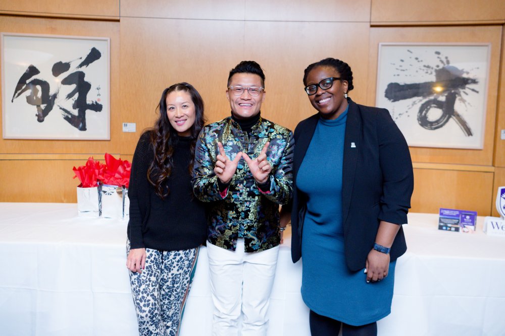 Special guest Lainey Lui with MC Nathan Ho and Temi Akin-Aina
