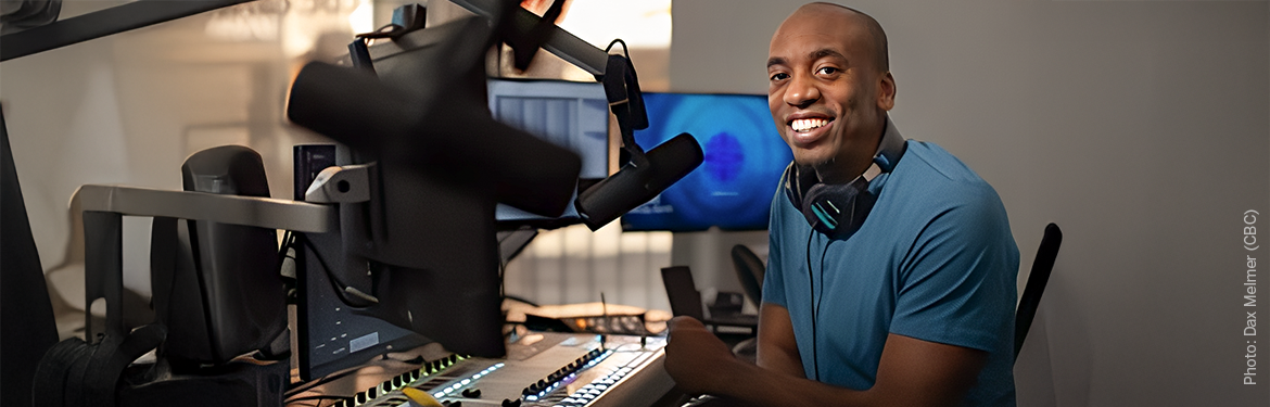 Matt Allen at his CBC radio desk